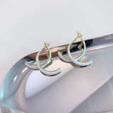 Simple Line Curved Drip Oil Earrings