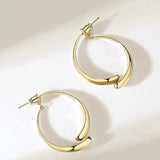 18K Gold-plated Simple Line Curved Earrings