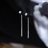 Sterling Silver Cute Square Threader Earrings