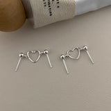 Sterling Silver Heart-Design Earrings