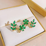 14K Gold-plated Leaf Stud Earrings