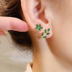 14K Gold-plated Leaf Stud Earrings