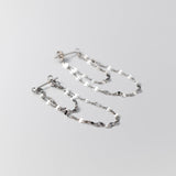 Sterling Silver Double-layer Chain Earrings