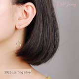 Sterling Silver Asymmetrical Circle Earrings