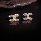 Silver Post Double C Stud Earrings