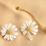 24K Gold Plated Asymmetric Daisy Earrings