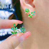 14K Gold-plated Leaf Stud Earrings