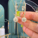 14K Gold-plated Diamond Ball Threader Earrings