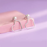 Sterling Silver Love Pearl Jacket Earrings