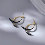 Simple Line Curved Drip Oil Earrings