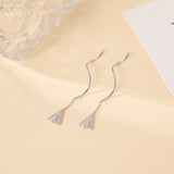 Sterling Silver Simple Airplane Threader Earrings