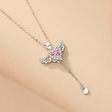 Sterling Silver Luxury Angel Moving Wings Necklace