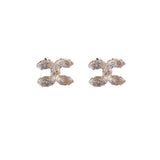 Silver Post Double C Stud Earrings