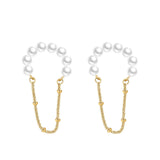 Sterling Silver Pearl Chain Ear Cuffs (1 Pair)