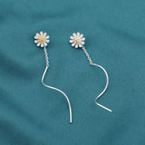 Sterling Silver Daisy Threader Earrings