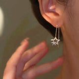 14K Gold-plated Moon Star Threader Earrings