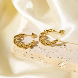 18K Gold-plated Wire Twist Studs