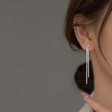 Sterling Silver Bling Tassel Earrings