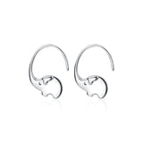 Sterling Silver Elephant Hoop Earrings