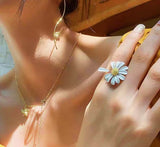 24K Gold Plated Summer Daisy Vacation Rings