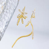 14K Gold-plated Flower & Leaf Earrings