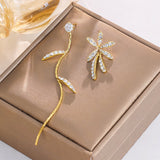 14K Gold-plated Flower & Leaf Earrings