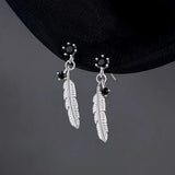 Sterling Silver Feather Earrings