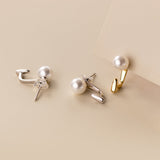 Sterling Silver Pearl Jacket Earrings