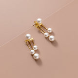 Sterling Silver Elegant Pearl Jacket Earrings