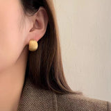 18K Gold-plated Retro Matte Stud Earrings