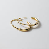 Sterling Silver Ellipse Hoop Earrings