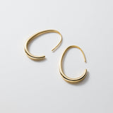 Sterling Silver Ellipse Hoop Earrings