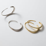 Sterling Silver Ellipse Hoop Earrings