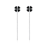 Sterling Silver Lucky Clover Threader Earrings