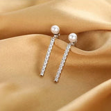 Sterling Silver Pearl Tassel Earrings