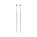 Sterling Silver Bead Stick Threader Earrings