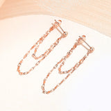 Sterling Silver Double-layer Chain Earrings