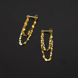 Sterling Silver Double-layer Chain Earrings