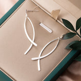 Sterling Silver Fish Line Earrings