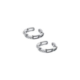 Sterling Silver Hollow Diamond Ear Cuffs(1 Pair)