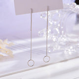 Sterling Silver Simple Circle Threader Earrings