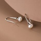 Sterling Silver Unique Design Pearl Earrings