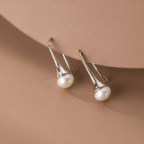 Sterling Silver Unique Design Pearl Earrings