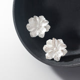 White Cream Jasmine Stud Earrings