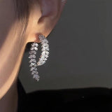 Zircon Wheat Leaf Earrings