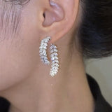 Zircon Wheat Leaf Earrings