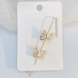 14K Gold Plated Zircon Butterfly Ear Clips(1 Pair)