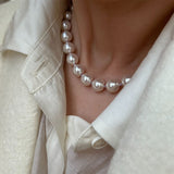 10mm Luxury Austria Crystal Pearl Necklaces