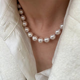 10mm Luxury Austria Crystal Pearl Necklaces