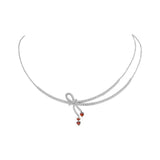 14K Gold-Plated Bow Heart Earring And Necklace Set